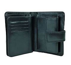 Peňaženky - UNISEX kožená elegantná peňaženka v čiernej farbe - 12768591_