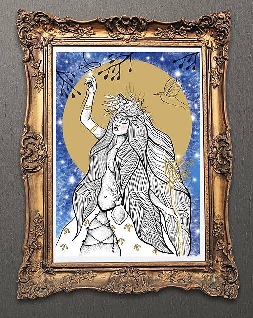  - Art print FULLMOON PACHAMAMA 3 - grafika (A3) - 12769970_