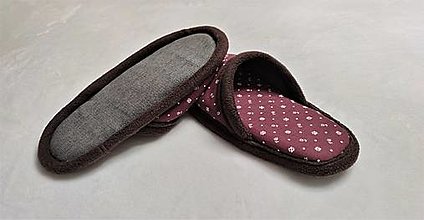 Ponožky, pančuchy, obuv - Bordové s kvetmi - 12771516_