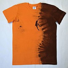 Detské oblečenie - Oranž.-hnědé dětské tričko s horolezcem (11-12 let) 12068790 - 12768863_