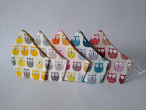 Set sovy dizajnové rúška tvarované dvojvrstvové