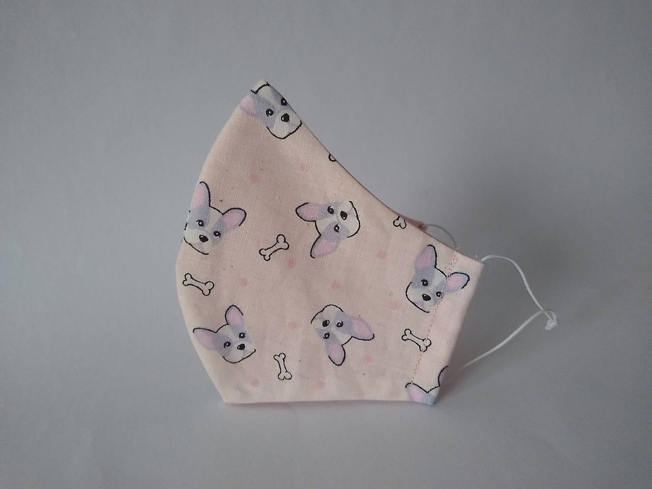 Dizajnové rúško buldoček tvarované dvojvrstvové