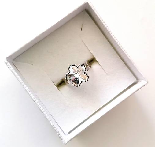 Prstene - Swarovski kvietok 10 mm - prsteň detský (Crystal) - 12772997_