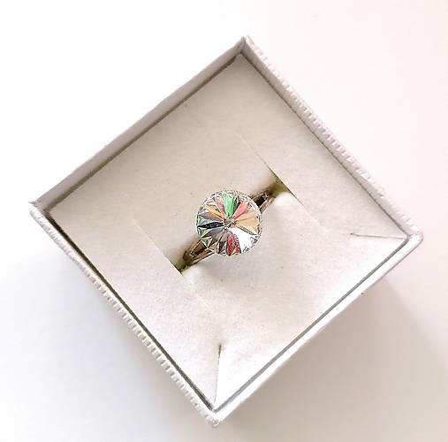 Prstene - Swarovski rivoli 10 mm - prsteň (Crystal) - 12773722_