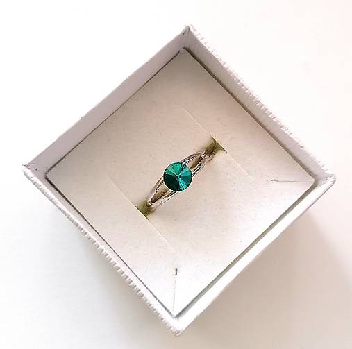 Prstene - Swarovski rivoli 6 mm - prsteň (Blue Zircon) - 12773747_