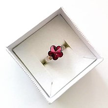 Prstene - Swarovski kvietky - prsteň (Fuchsia) - 12773046_