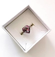 Prstene - Swarovski srdiečka 11 mm - prsteň (Amethyst) - 12773087_