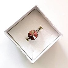 Prstene - Swarovski rivoli 10 mm - prsteň (Blush Rose) - 12773570_