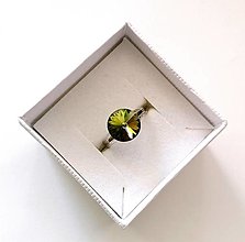 Prstene - Swarovski rivoli 10 mm - prsteň (Olivine) - 12773583_