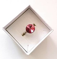 Prstene - Swarovski rivoli 10 mm - prsteň (Rose) - 12773685_