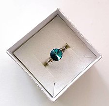Prstene - Swarovski rivoli 8 mm - prsteň (Bermuda Blue) - 12773689_