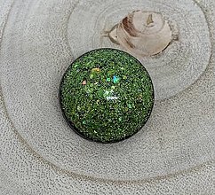 Brošne - Zelená okrúhla brošňa - 12774256_