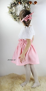 Detské oblečenie - Detská ľanová suknička, svetloružová - 12774938_