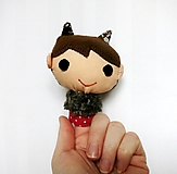 Hračky - Prstová maňuška človiečik (čertík) - 12776523_