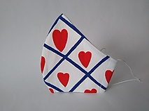 Rúška - Dizajnové rúško srdce tvarované dvojvrstvové - 12784183_