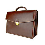 Pánske tašky - Veľká kožená aktovka v hnedej farbe s bohatou výbavou - 12780195_