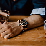 Náramky - Drevené hodinky Chronograf Whisky Scotts Highland - 12781305_