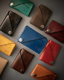 Pánske tašky - Kožená peňaženka OrigaMa (Modrá (J)) - 12784045_
