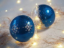 Dekorácie - TMAVOMODRÉ vianočné guľe s 3D fotkou - 12784227_