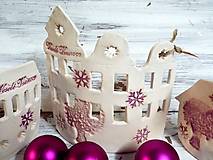 Sochy - Vianočné domčeky-svietniky (16X18) - 12781343_