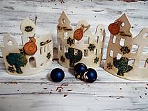 Sochy - Vianočné domčeky-svietniky (16X18) - 12781347_