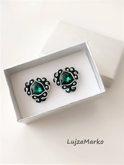 Náušnice - Bella náušnice  (Smaragdová) - 12783255_