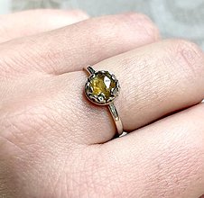 Prstene - Simple Yellow Tourmaline AG925 Ring / Jemný strieborný prsteň so žltým turmalínom E012 - 12785423_