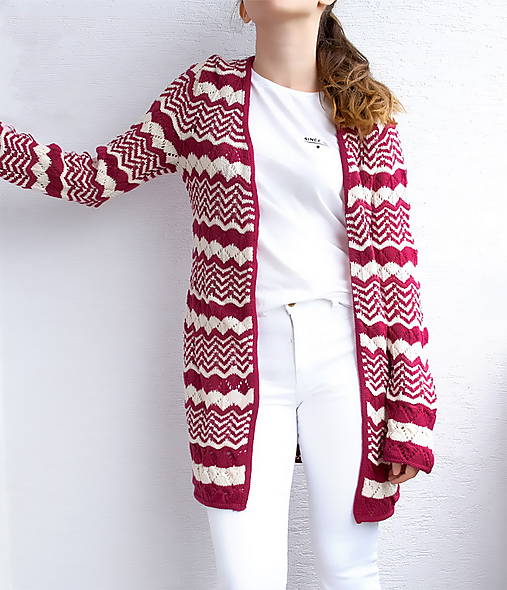 Svetre a kardigány - ružový dizajnový kardigán - 12788602_