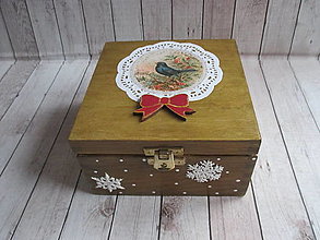 Dekorácie - Krabička s vianočnými ozdobami - 12791713_