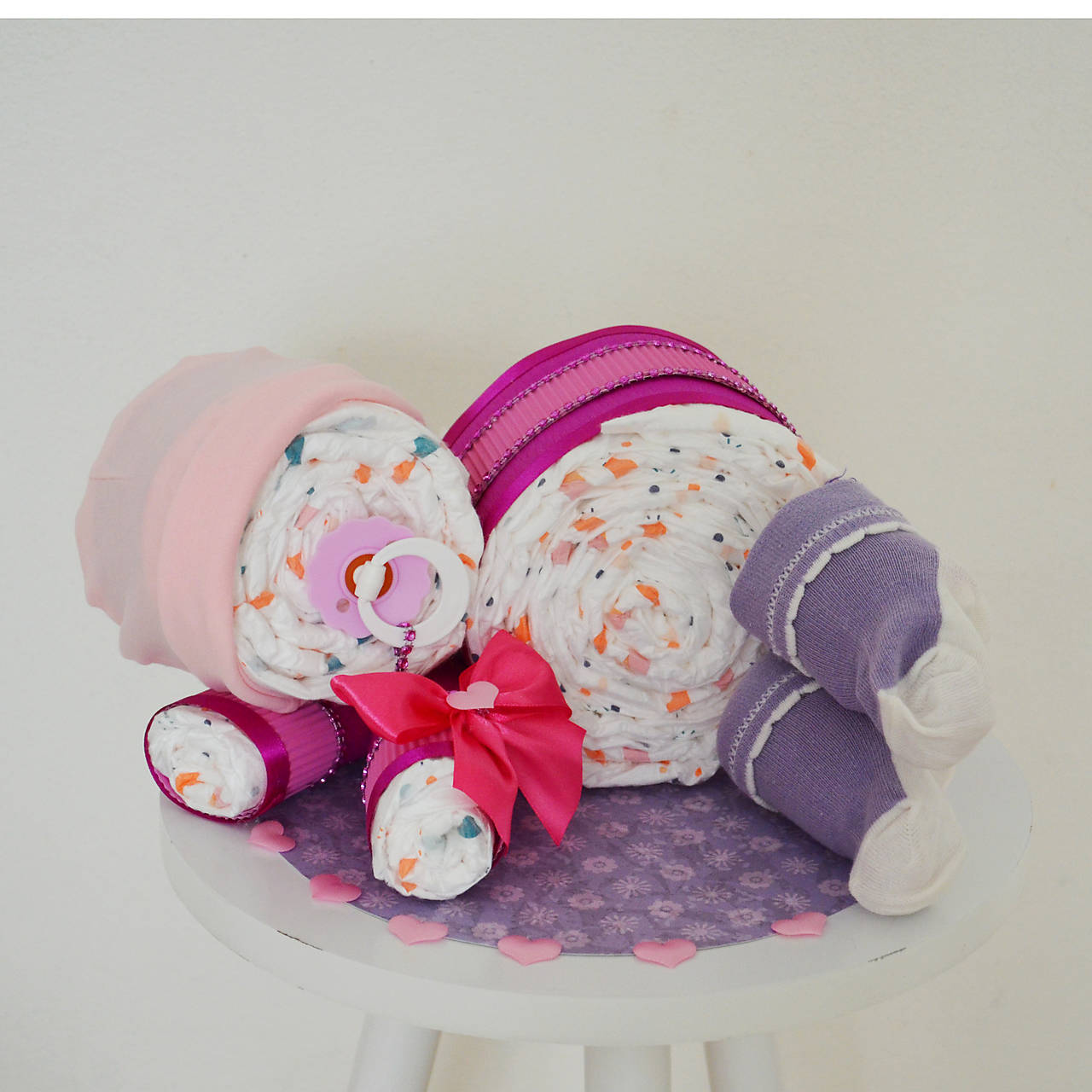 Plienková torta BABY - ružové, modré (Veľkosť plienok č.5 (9 - 25kg) - Ružová)