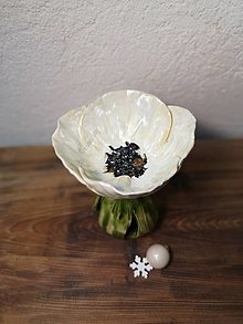 Nádoby - Aróma lampa biely kvet - 12792951_