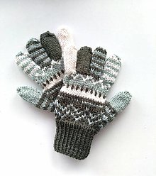 Detské doplnky - Detské prstové rukavice vojenská zelená - 12793093_