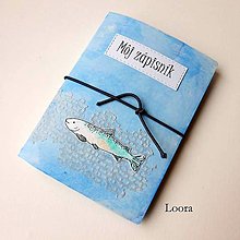 Papiernictvo - Zápisník Modrý rybka A6 - 12793413_