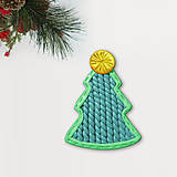 Magnetky - Vianočný stromček Fimom vyšívaný - čistý (magnetka) - 12792860_