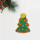 Magnetky - Vianočný stromček Fimom pletený - s klbkami (magnetka) - 12792872_