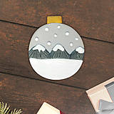 Magnetky - Vianočná guľa nasnežilo - kopčeky (magnet) - 12792956_