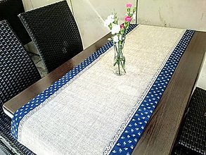 Úžitkový textil - Ľanová štóla - behúň folk - 12796618_