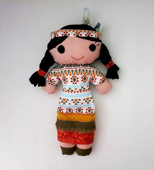 Textilná bábika - Indiánka Brezový Lístok