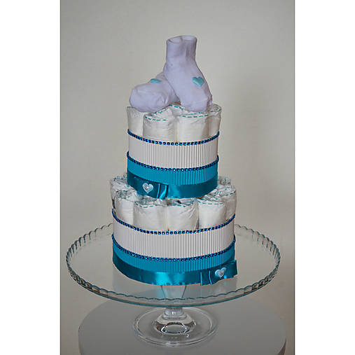 Malá plienková torta - modrá
