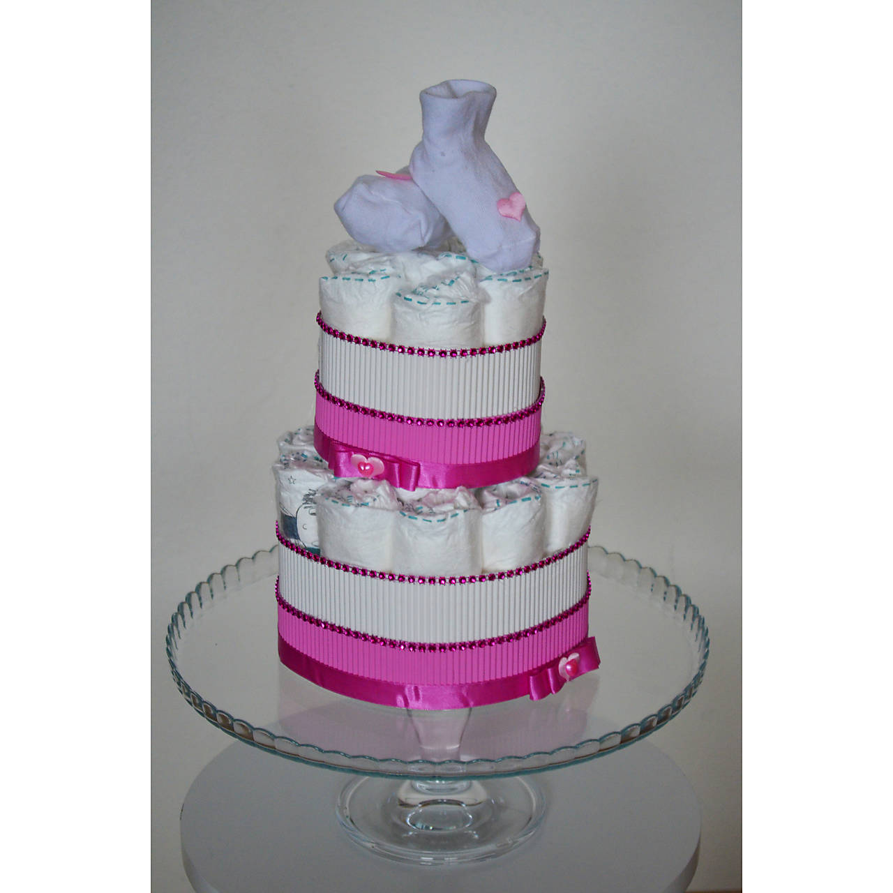 Malá plienková torta - ružová