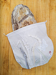 Úžitkový textil - Ekologické vrecúško - 3D nášivka - chlieb - 12797512_