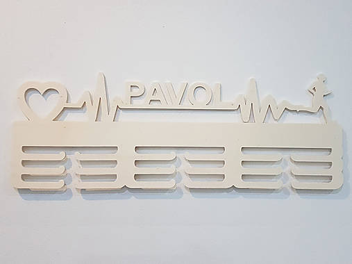 Vešiak na medaile pulz tep srdca + meno 55cm