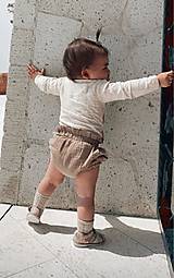 Detské oblečenie - Mušelínové čukotky s riaseným pásom (piesková) - 12801080_