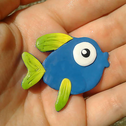 Ryba magnetky (modro - zelená)