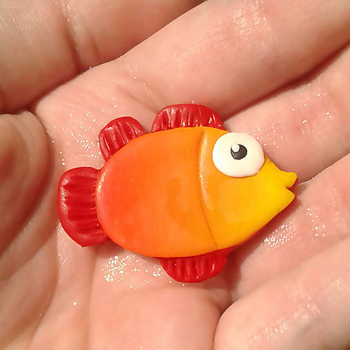 Ryba magnetky (oranžová - žlto červená)