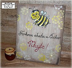 Tabuľky - Maľovaná tabuľka včelárovi :) - 12803019_