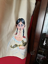 Ručne maľovaná taška - Dievča so srnčiatkom