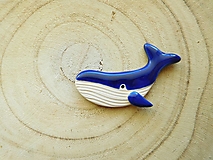 Brošne - Veľryba brošňa (kráľovská modrá) - 12803672_