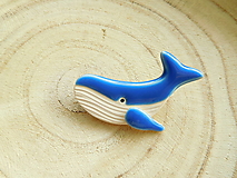 Brošne - Veľryba brošňa (modrá) - 12803680_