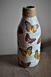Dekorácie - Váza s motýľmi - 12807079_